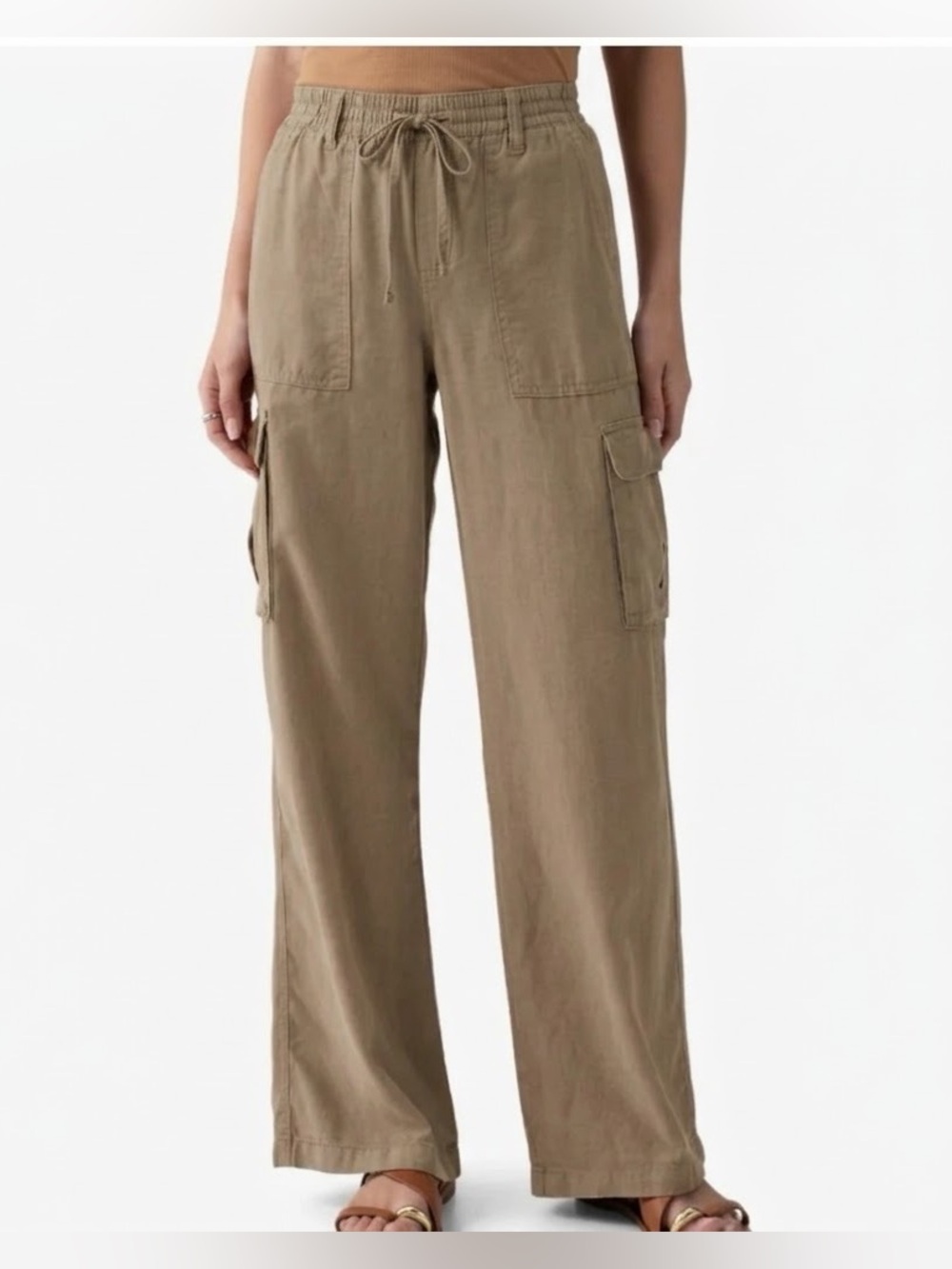 Sanctuary Relaxed Wide-Leg Cargo Pants- Rusty Brown